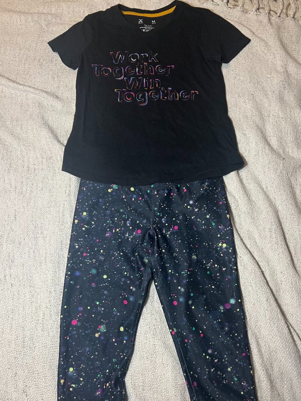 Girls Xersion Activewear Set Size M (10/12) – Quick-Dri Graphic Tee & Galaxy